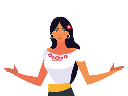 Mexican woman design, Mexico culture tourism landmark latin and party theme Vector illustrationのイラスト素材