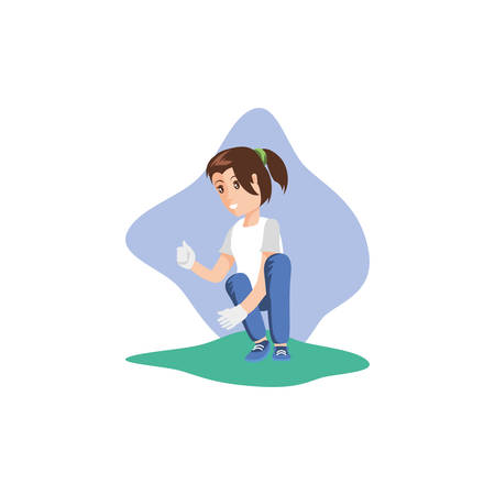 woman avatar with gloves design, Girl female person human and beauty theme Vector illustrationのイラスト素材