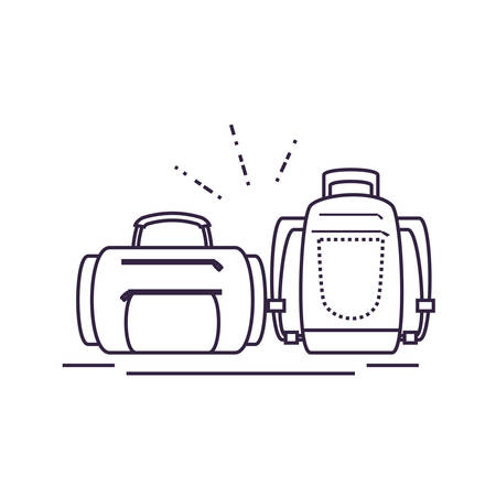 travel suitcase equipment with travelbag vector illustration designのイラスト素材