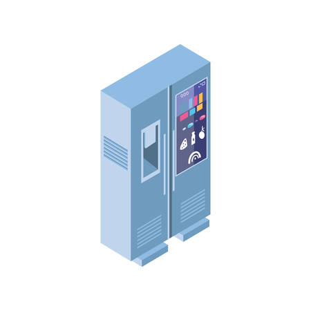 smart fridge in white background vector illustration designのイラスト素材