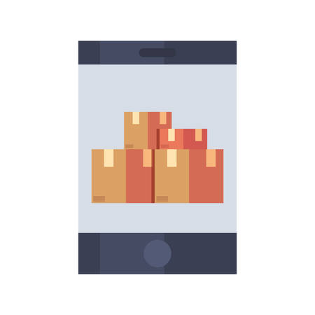 smartphone packages fast delivery app icon vector illustrationのイラスト素材