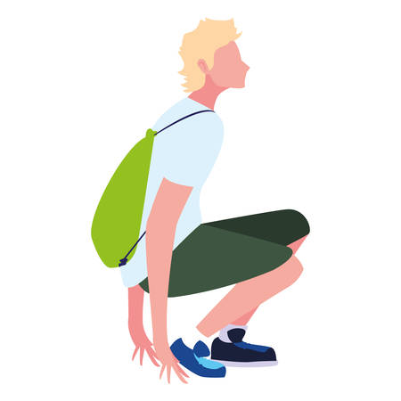Trekking man design, Sport hiking hike walk trudge ramble and camping theme Vector illustrationのイラスト素材