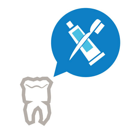 tooth human with brush and tooth paste vector illustration designのイラスト素材