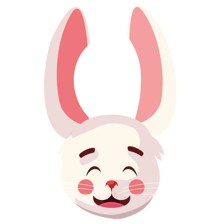 head of cute rabbit in white background vector illustration designのイラスト素材