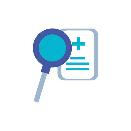 magnifying glass with document of hospital vector illustration designのイラスト素材