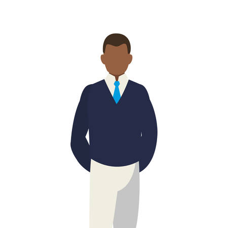 elegant black businessman avatar character vector illustration designのイラスト素材