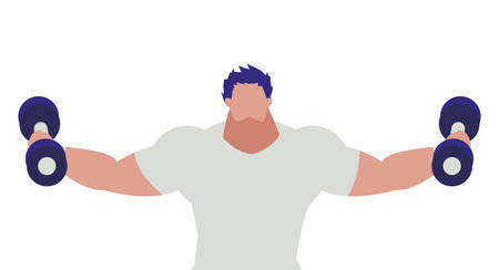 athletic man weight lifting character vector illustration designのイラスト素材