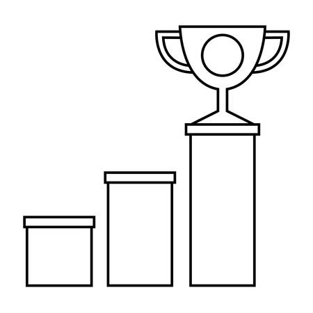 trophy cup championship in podium vector illustration designのイラスト素材
