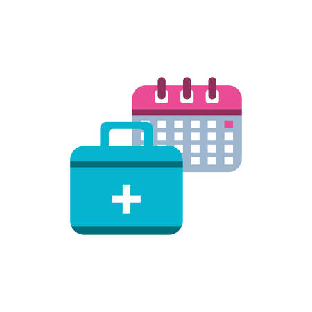 calendar reminder with first aid kit vector illustration designのイラスト素材