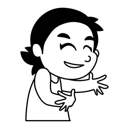 Girl cartoon design, Kid childhood little people lifestyle and person theme Vector illustrationのイラスト素材