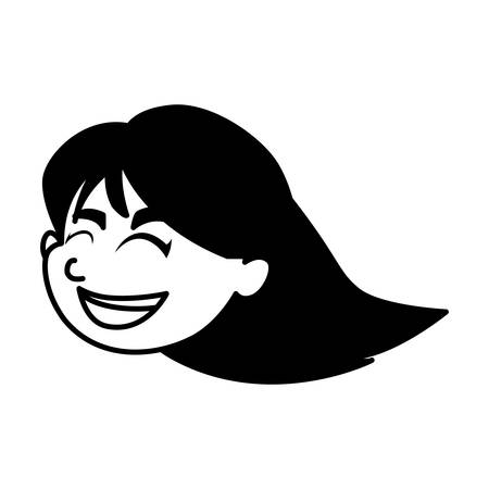 Girl cartoon head design, Kid childhood little people lifestyle and person theme Vector illustrationのイラスト素材