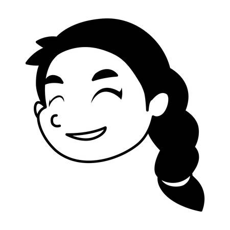 Girl cartoon head design, Kid childhood little people lifestyle and person theme Vector illustrationのイラスト素材