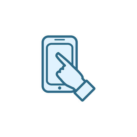 Smartphone icon design, Digital technology communication social media internet web and wireless theme Vector illustrationのイラスト素材