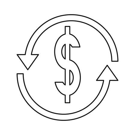 dollar exchange symbol on white background vector illustrationのイラスト素材