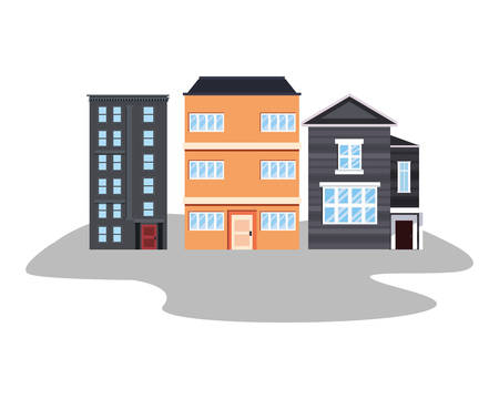cityspace buildings urban on white background vector illustrationのイラスト素材