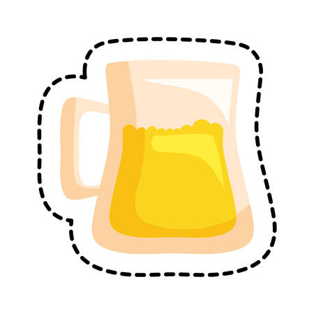 patch of beer jar drink isolated icon vector illustration designのイラスト素材