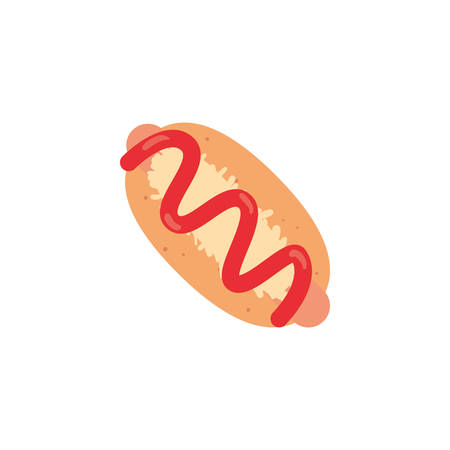 hot dog icon design, Eat food restaurant menu dinner lunch cooking and meal theme Vector illustrationのイラスト素材