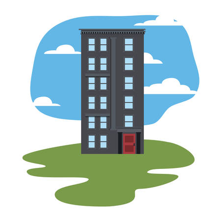 building urban structure on white background vector illustrationのイラスト素材