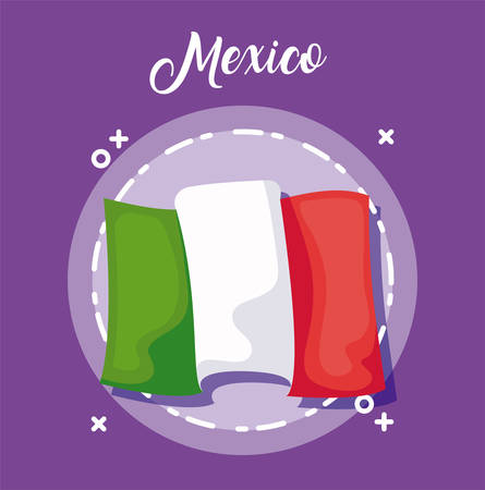 viva mexico celebration with flag vector illustration designのイラスト素材