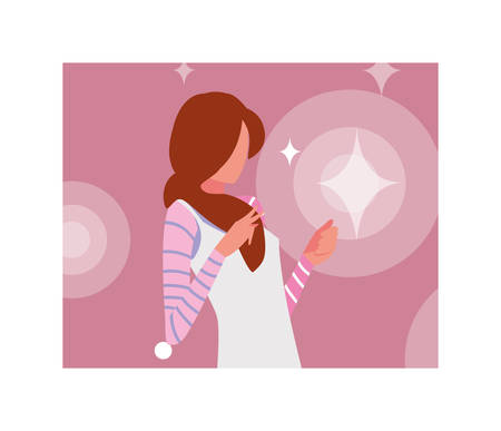 Supermodel avatar woman design, Model fashion person young female and sexy theme Vector illustrationのイラスト素材