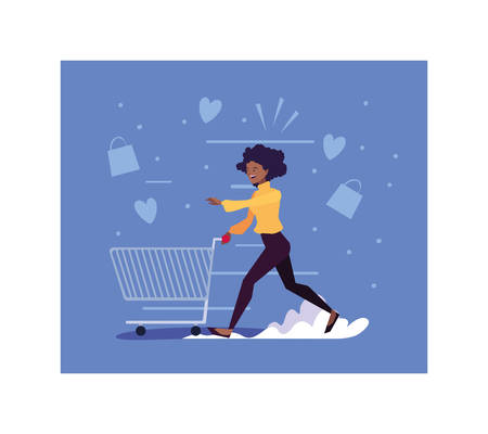 woman shopping design, Commerce market store retail paying and buying theme Vector illustrationのイラスト素材