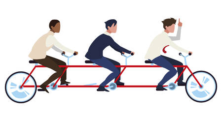 businessmen group teamwork in tamden bicycle vector illustration designのイラスト素材