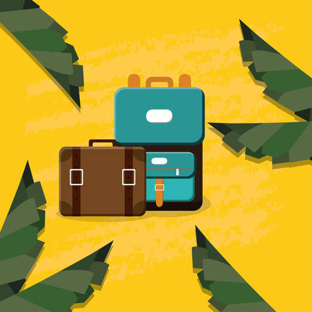 suitcases travel vacations icons vector illustration designのイラスト素材