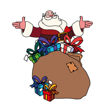 Santa claus design, Merry christmas season decoration card invitation celebration and holiday theme Vector illustrationのイラスト素材