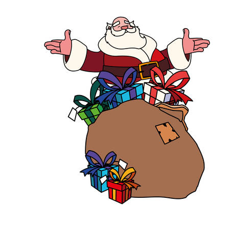 Santa claus design, Merry christmas season decoration card invitation celebration and holiday theme Vector illustrationのイラスト素材
