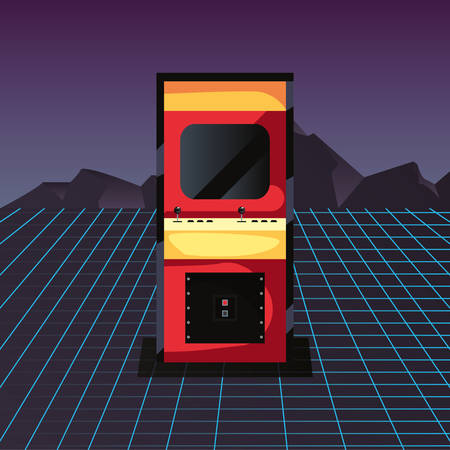 arcade machine video game retro vector illustration designのイラスト素材