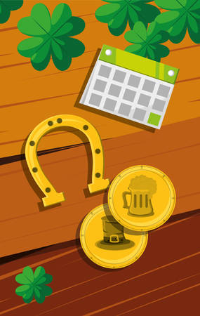 Saint Patricks day design, Ireland celebration festival irish and lucky theme Vector illustrationのイラスト素材