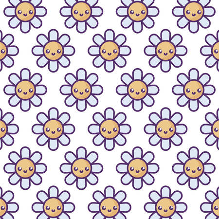 pattern of cute flowers decoration style vector illustration designのイラスト素材