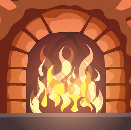 House chimney design, Architecture home winter decoration season and christmas theme Vector illustrationのイラスト素材