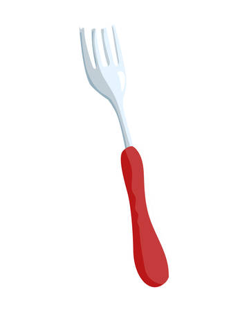 kitchen fork in white background vector illustration designのイラスト素材