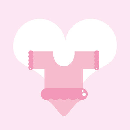 cute clothes for baby with heart love vector illustration designのイラスト素材