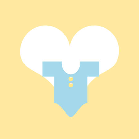 cute clothes for baby with heart love vector illustration designのイラスト素材