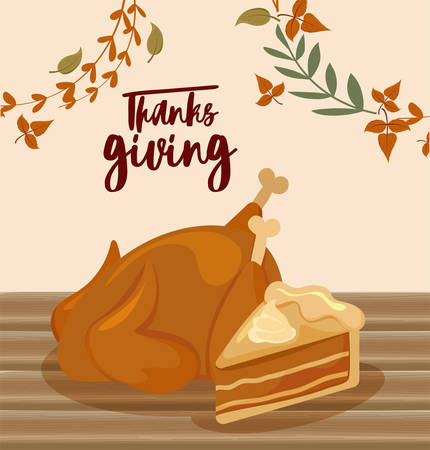 card with label thanksgiving day vector illustration designのイラスト素材
