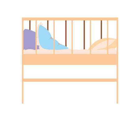 Baby cradle design, Childhood infant birth decoration present little and small theme Vector illustrationのイラスト素材