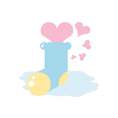 cute sock baby with hearts love vector illustration designのイラスト素材