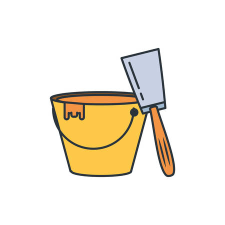 Bucket tool design, under construction work repair progress reconstruction industry and build theme Vector illustrationのイラスト素材