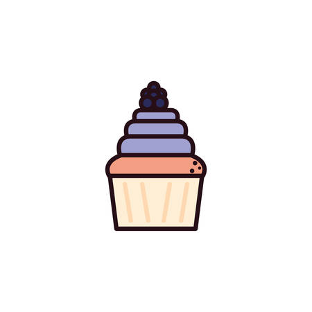 delicious and fresh cupcake in white background vector illustration designのイラスト素材