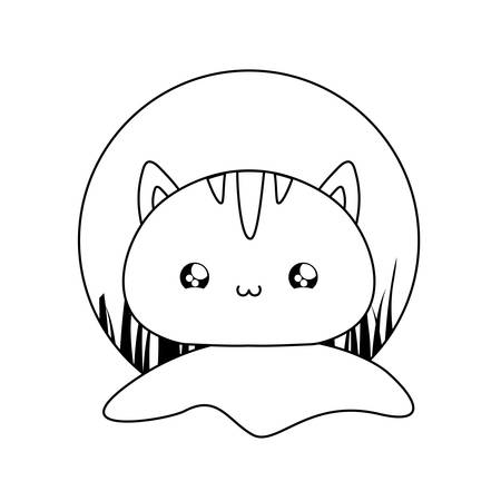 cute head of cat baby animal vector illustration designのイラスト素材