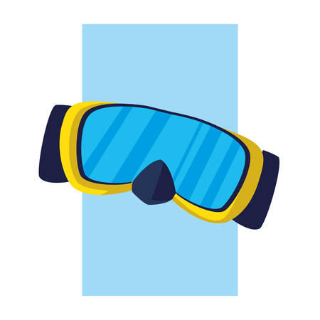 Snorkel mask design, Water summer swimming leisure vacation and travel theme Vector illustrationのイラスト素材