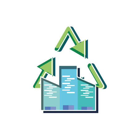 Recycle design, Ecology eco save green natural environment protection and care theme Vector illustrationのイラスト素材