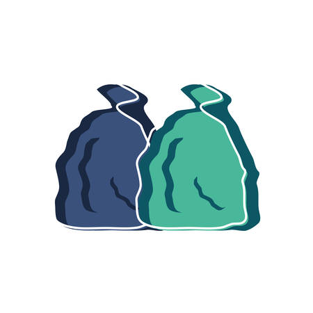 Trash bag design, Garbage recycle ecology eco save and environment theme Vector illustrationのイラスト素材