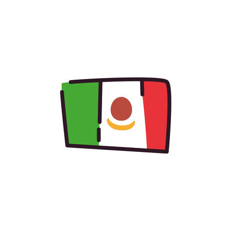 Mexican flag design, Mexico culture tourism landmark latin and party theme Vector illustrationのイラスト素材