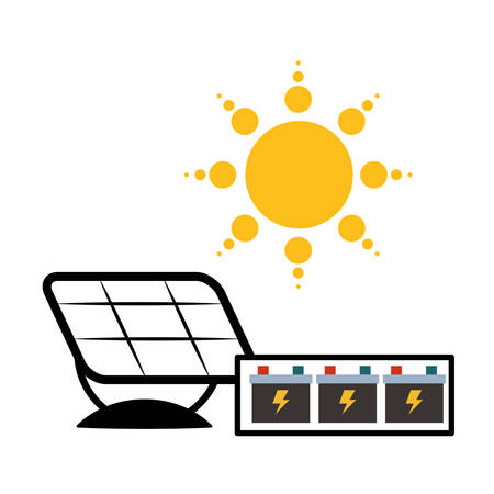 solar panel energy with recycling arrows vector illustration designのイラスト素材
