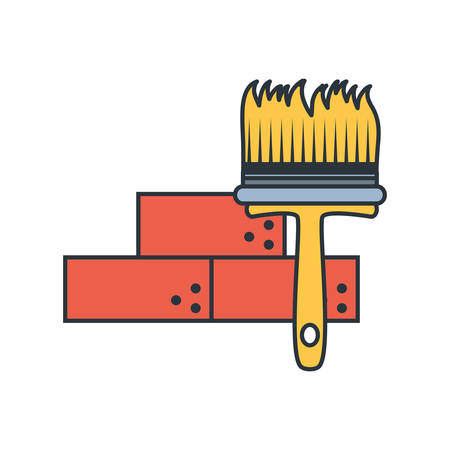 Bricks design, under construction work repair progress reconstruction industry and build theme Vector illustrationのイラスト素材