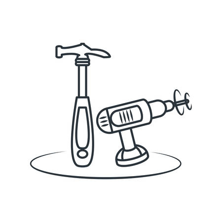 Tools design, under construction work repair progress reconstruction industry and build theme Vector illustrationのイラスト素材