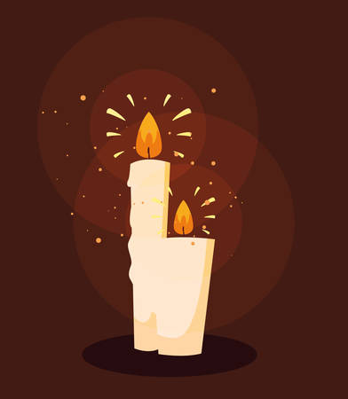 set of halloween candles light vector illustration designのイラスト素材